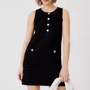 Maje Rassimy Textured Sleeveless Knit Mini Dress Black Silver Women’s Size 38/M